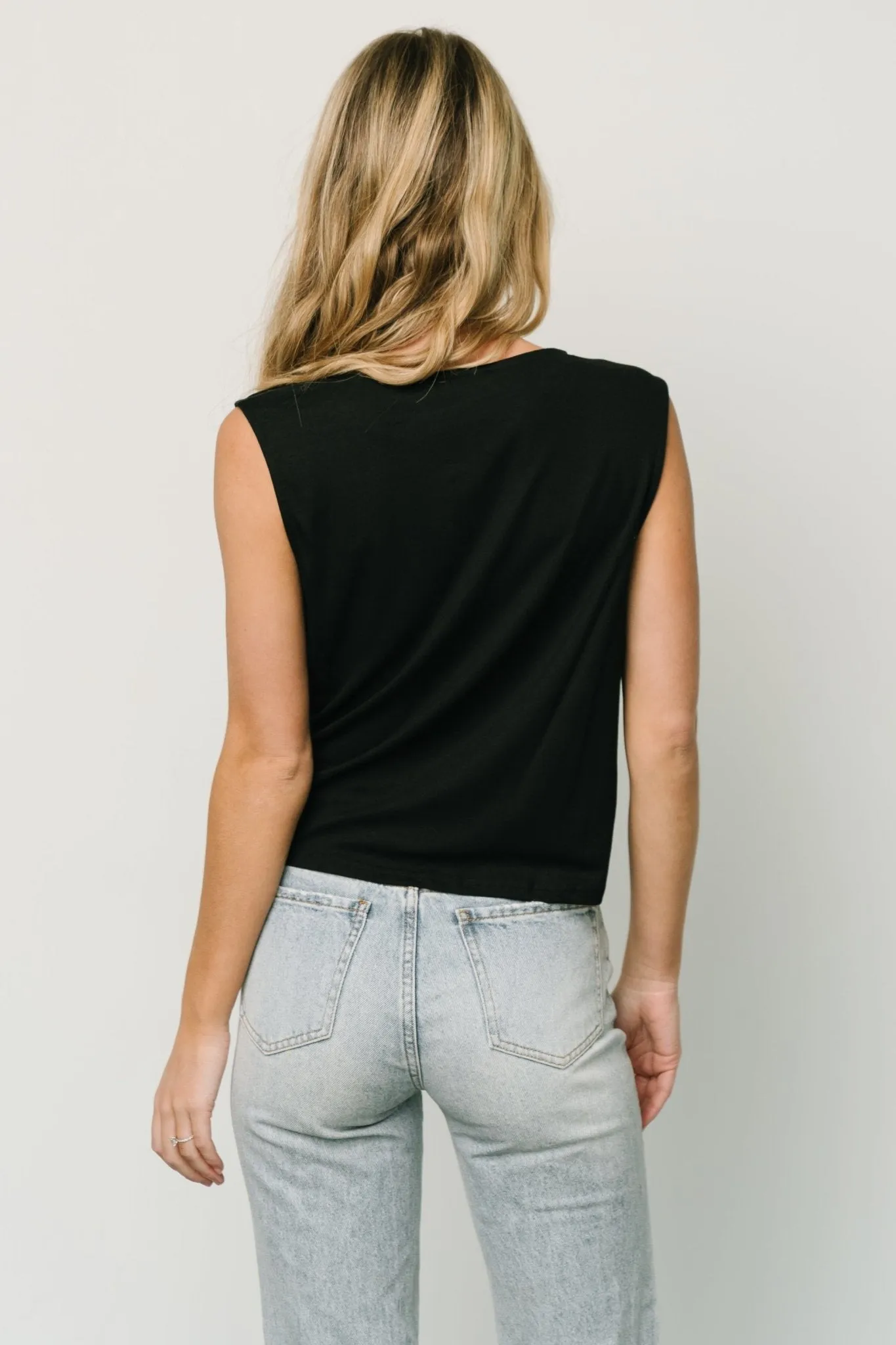 Jia Ruched Tank Top | Black sold by Baltic Born product image thumbnail 3
