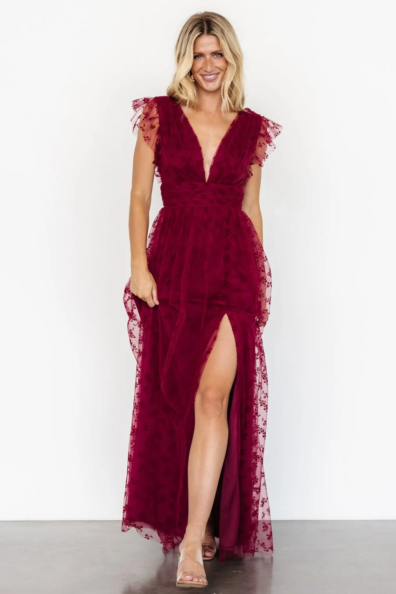 Caterina Tulle Maxi Dress | Wine sold by Baltic Born