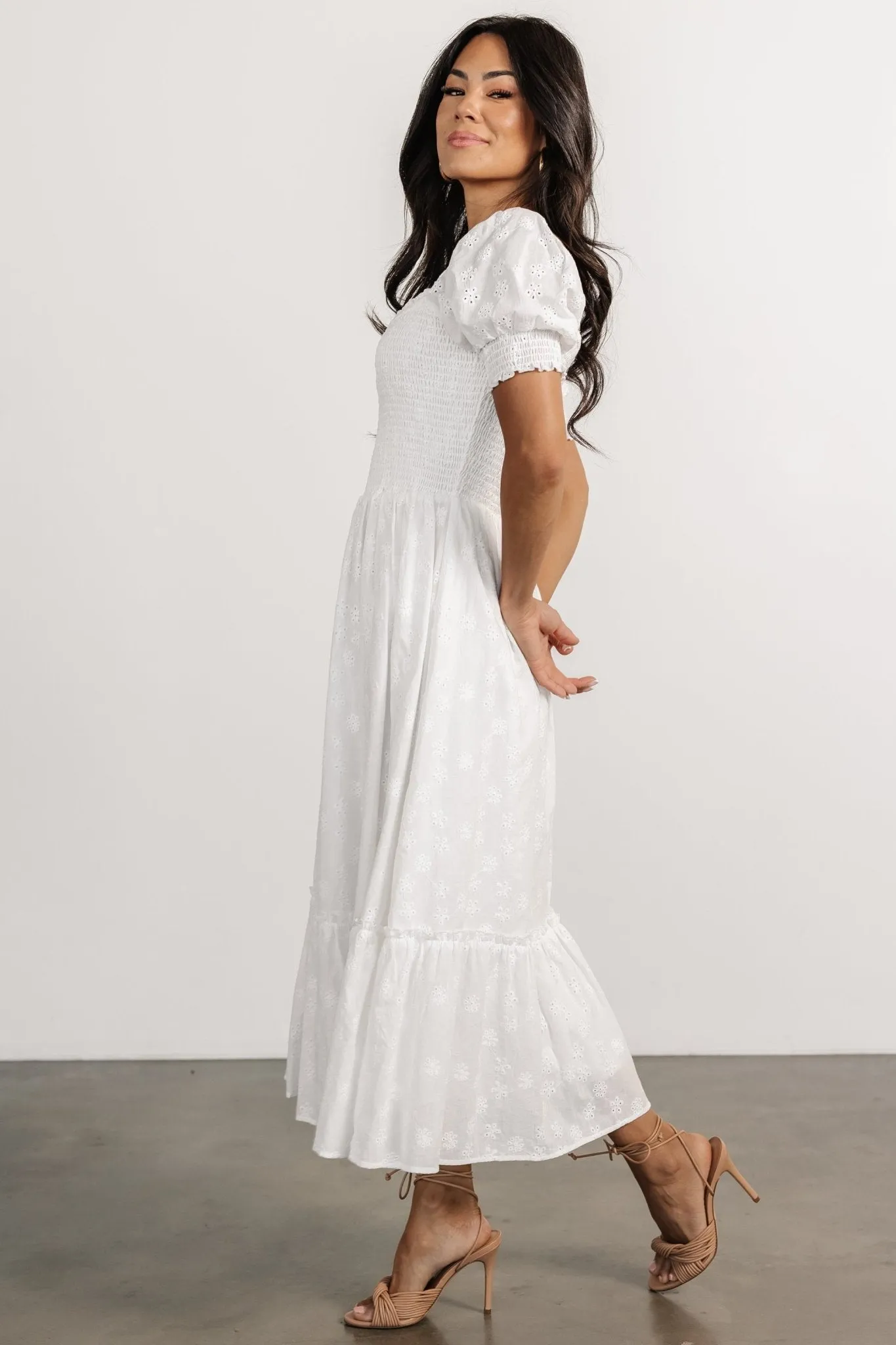Piper Eyelet Midi Dress | Off White sold by Baltic Born product image thumbnail 3