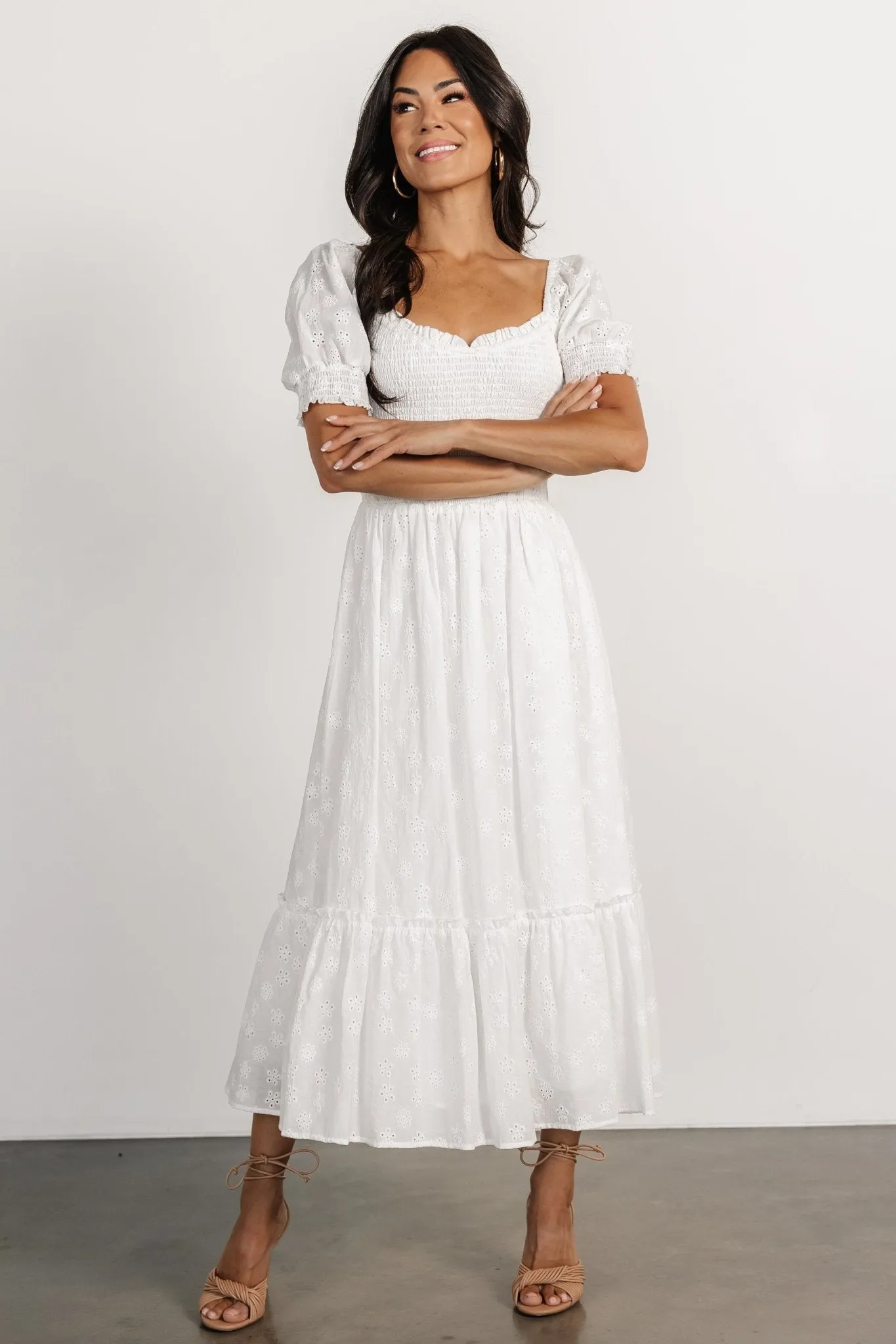 Piper Eyelet Midi Dress | Off White sold by Baltic Born product image thumbnail 4
