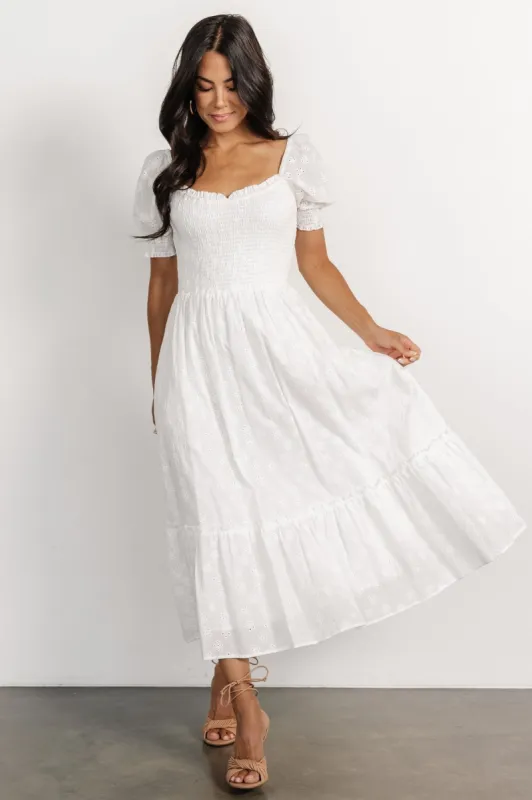 Piper Eyelet Midi Dress | Off White sold by Baltic Born