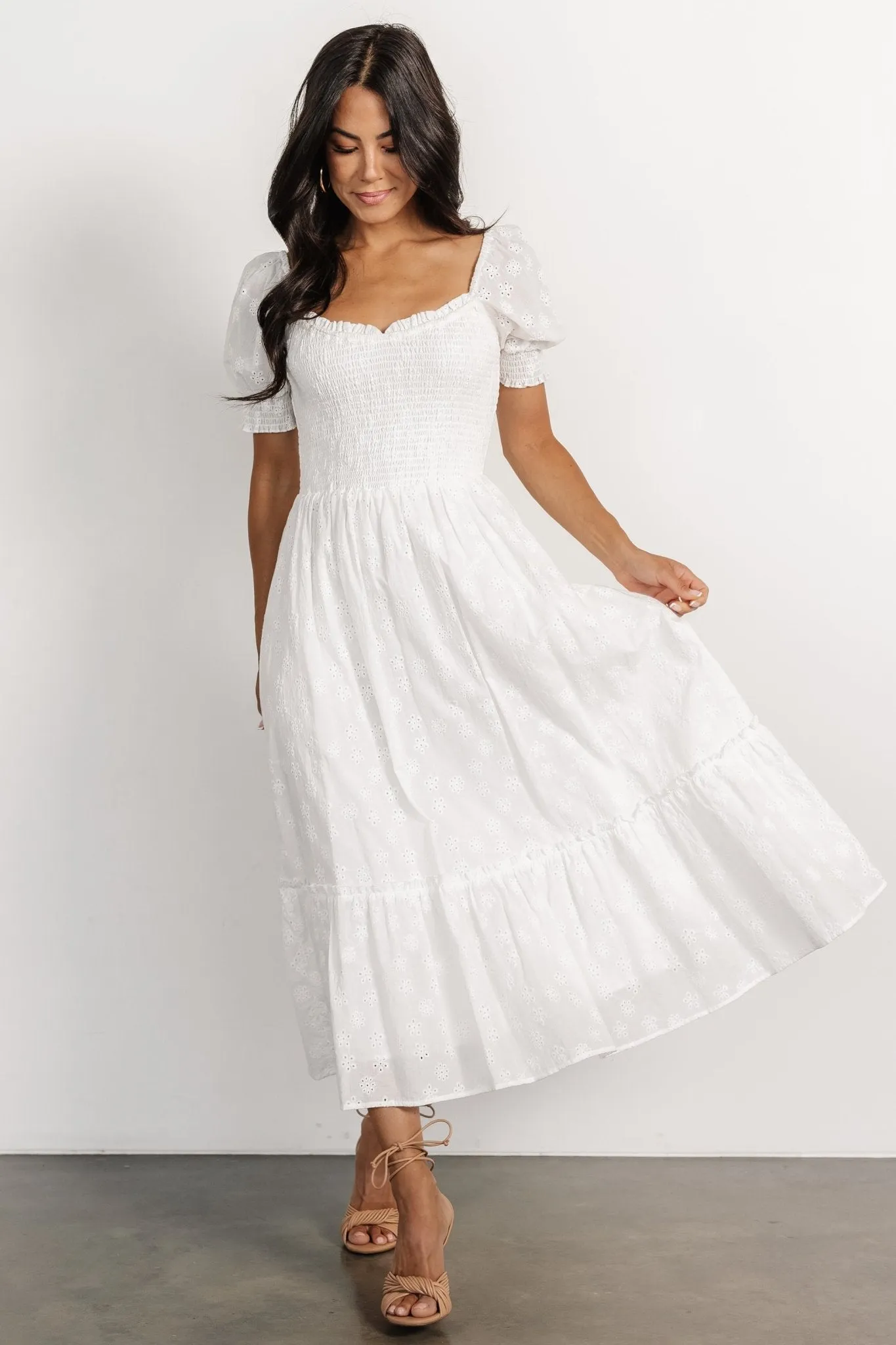 Piper Eyelet Midi Dress | Off White sold by Baltic Born