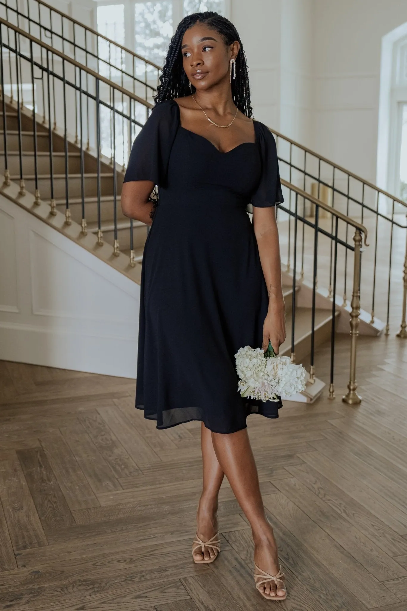 Colette Sweetheart Midi Dress | Black sold by Baltic Born