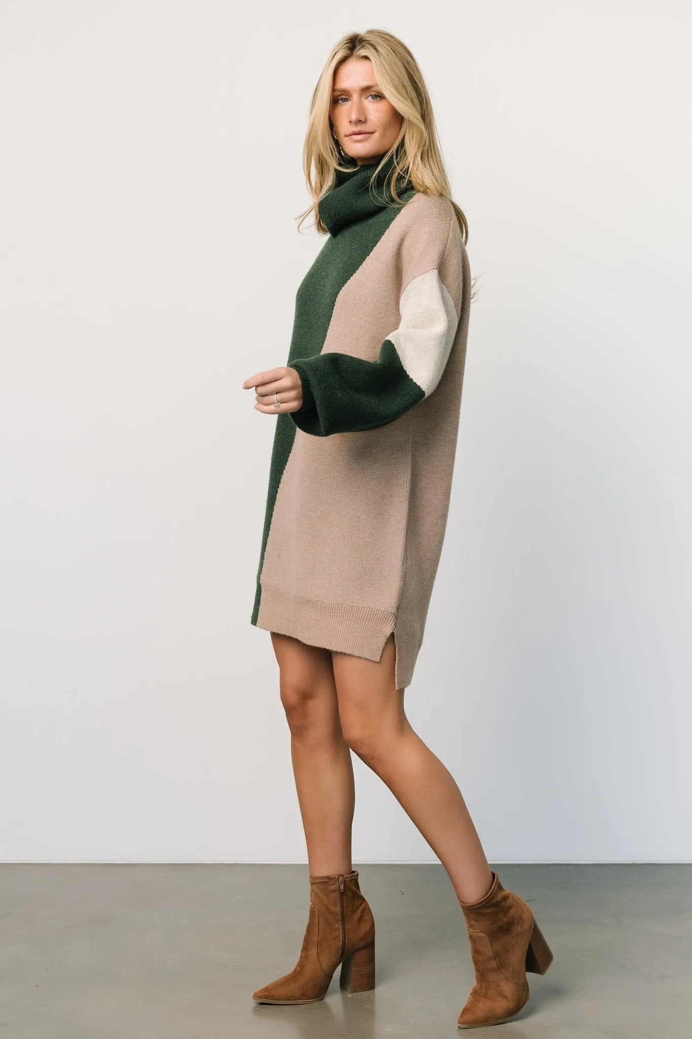 Diego Sweater Dress | Hunter Green Multi sold by Baltic Born product image thumbnail 3