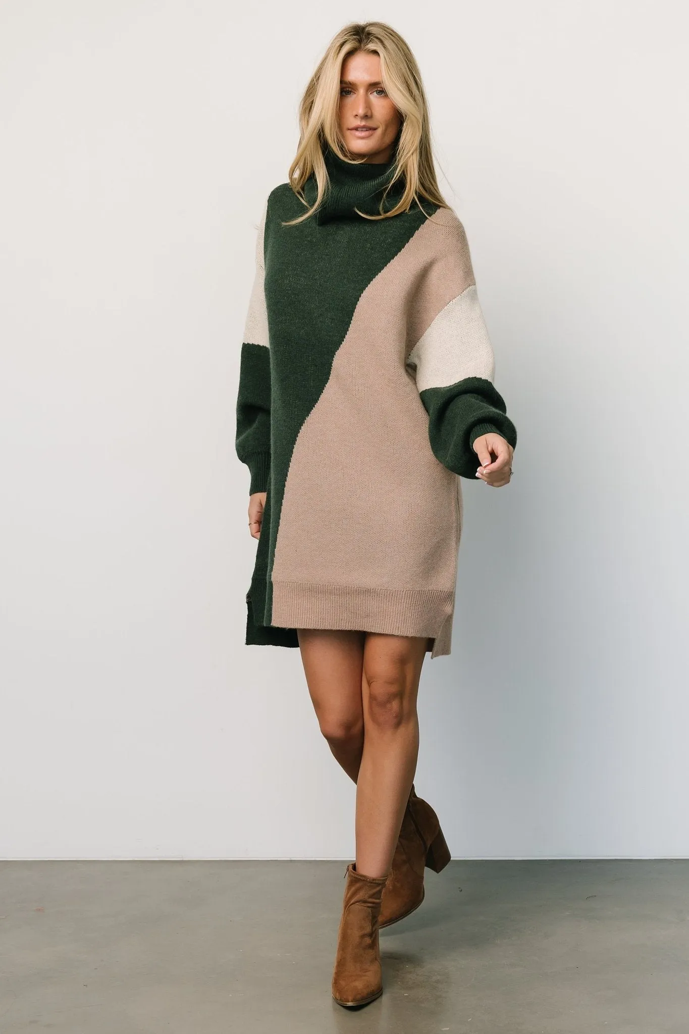 Diego Sweater Dress | Hunter Green Multi sold by Baltic Born