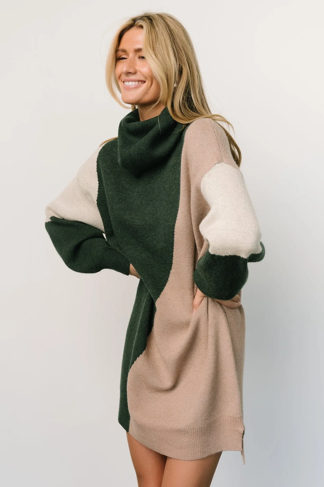 Diego Sweater Dress | Hunter Green Multi sold by Baltic Born product image thumbnail 2