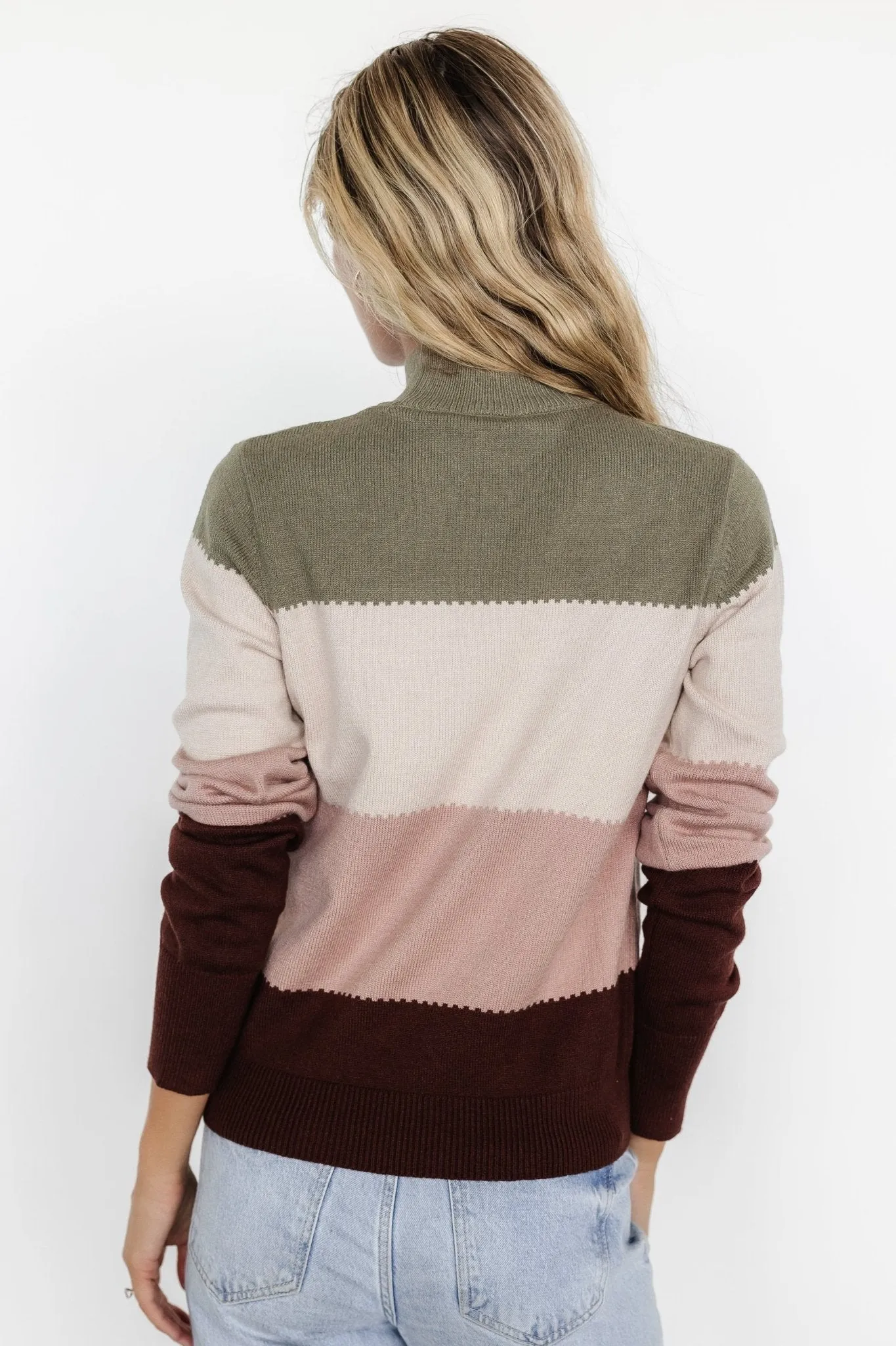 Porter Color Block Sweater | Olive Multi sold by Baltic Born product image thumbnail 3