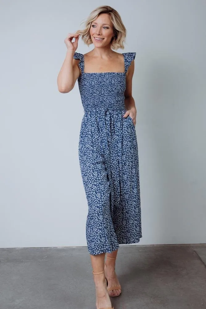 Hadley Smocked Jumpsuit | Navy sold by Baltic Born product image thumbnail 3