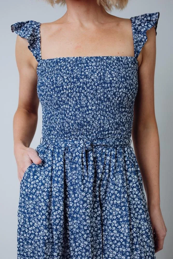 Hadley Smocked Jumpsuit | Navy sold by Baltic Born product image thumbnail 2