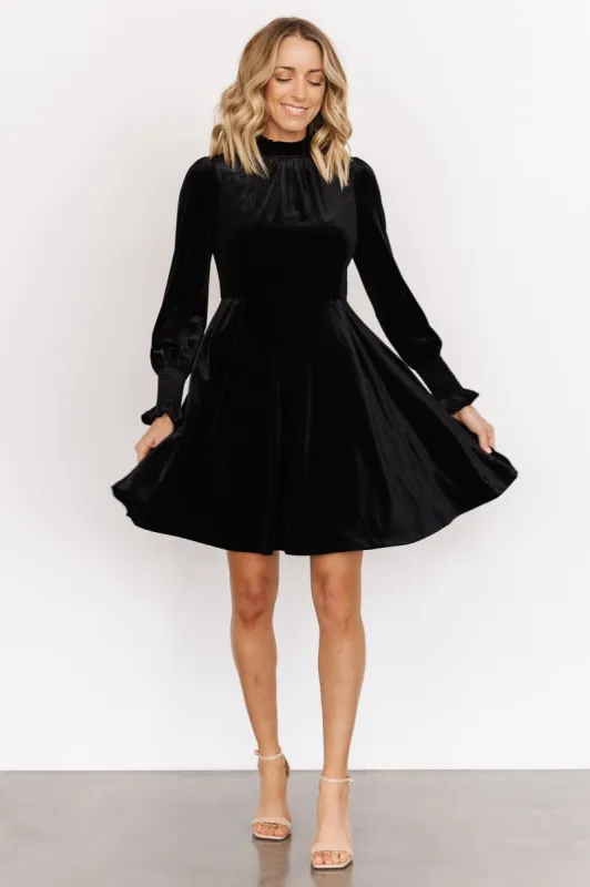 Tina Velvet Short Dress | Black sold by Baltic Born
