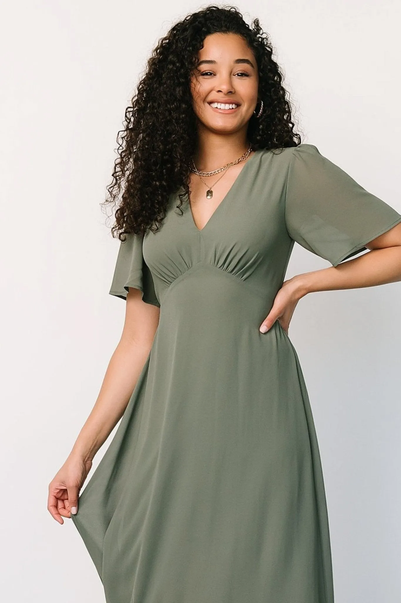 Fabric Swatch - Esti Chiffon | Dark Sage sold by Baltic Born product image thumbnail 2