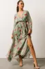 Irene Kimono Maxi Dress | Sage Multi Floral sold by Baltic Born