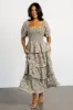 Felicia Tiered Maxi Dress | Green Multi sold by Baltic Born