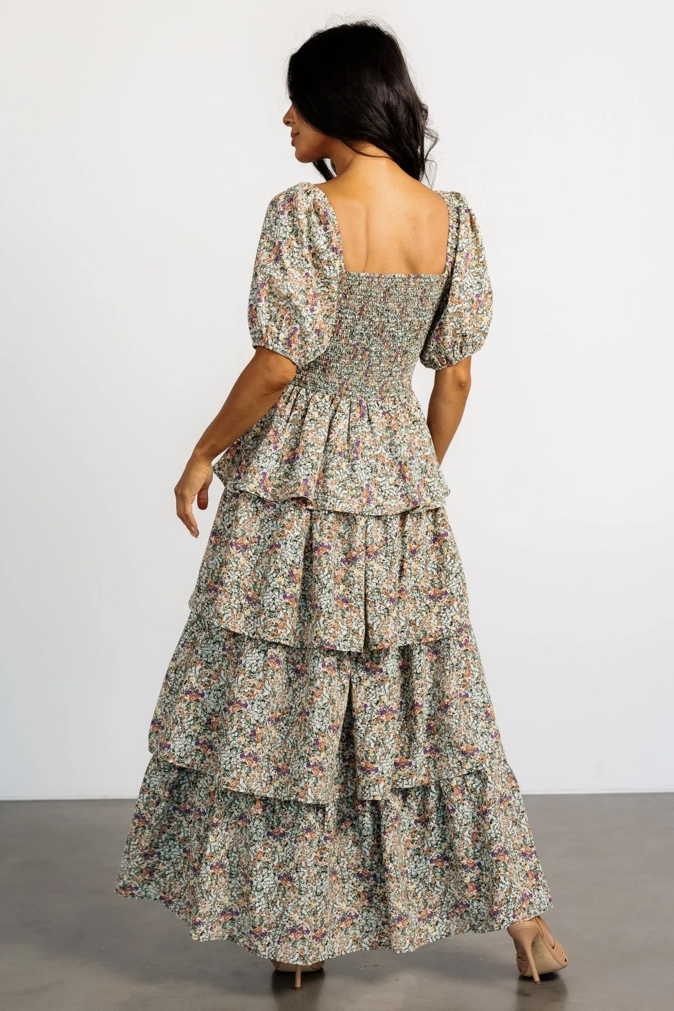 Felicia Tiered Maxi Dress | Green Multi sold by Baltic Born product image thumbnail 5