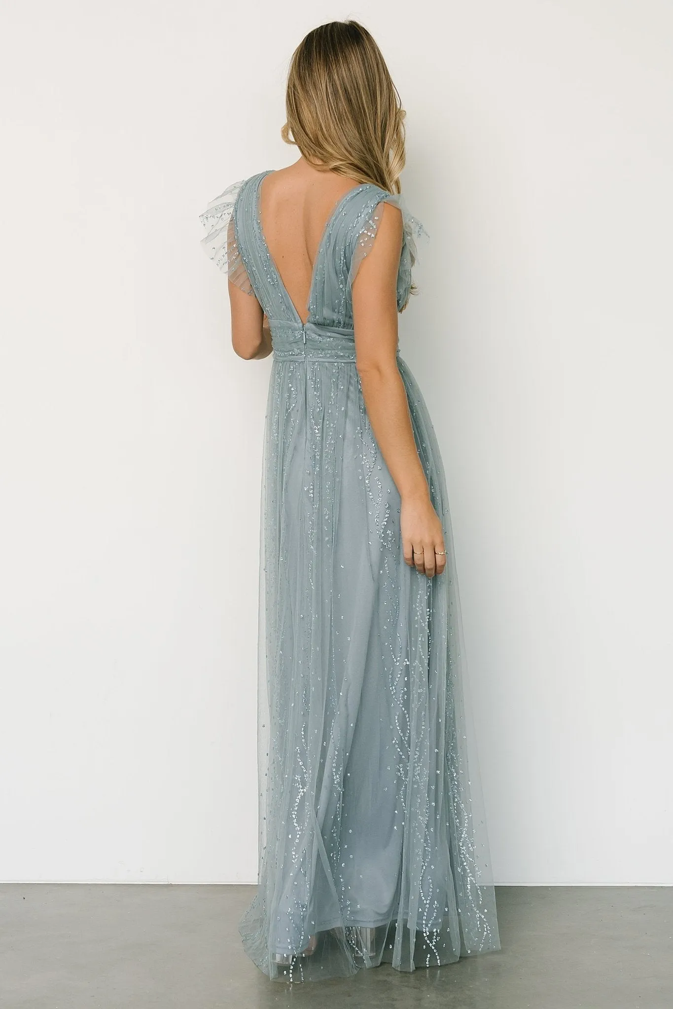Annika Sequin Mesh Maxi Dress | Slate sold by Baltic Born product image thumbnail 4