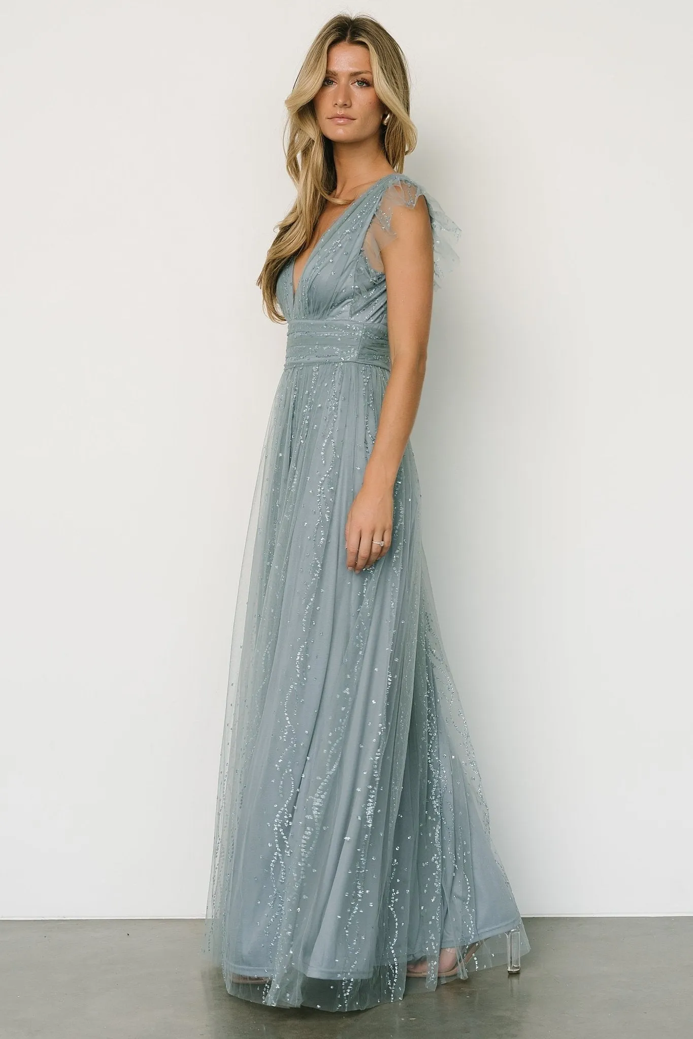 Annika Sequin Mesh Maxi Dress | Slate sold by Baltic Born product image thumbnail 3