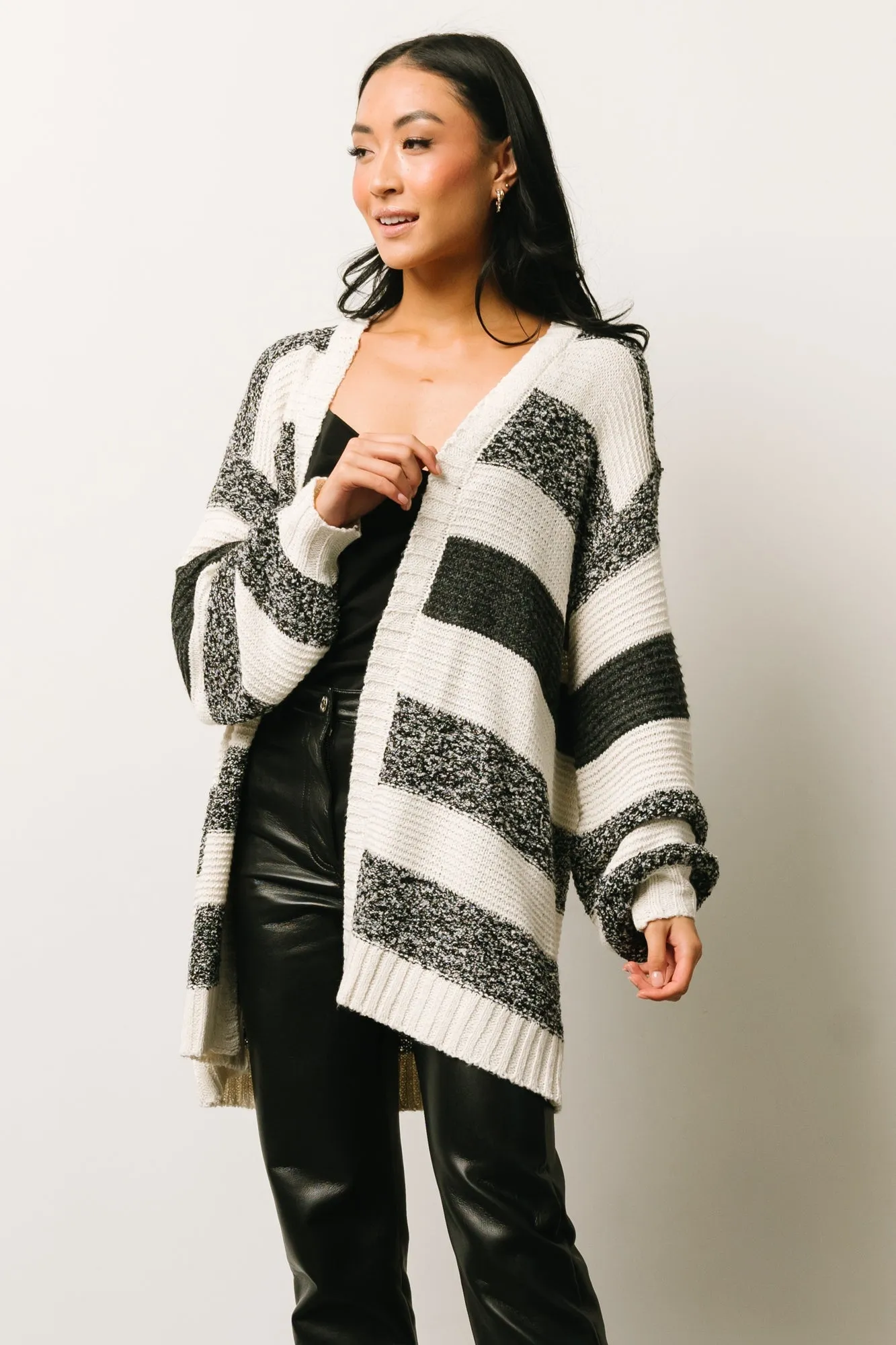 Banff Stripe Cardigan | Black + Ivory sold by Baltic Born product image thumbnail 5