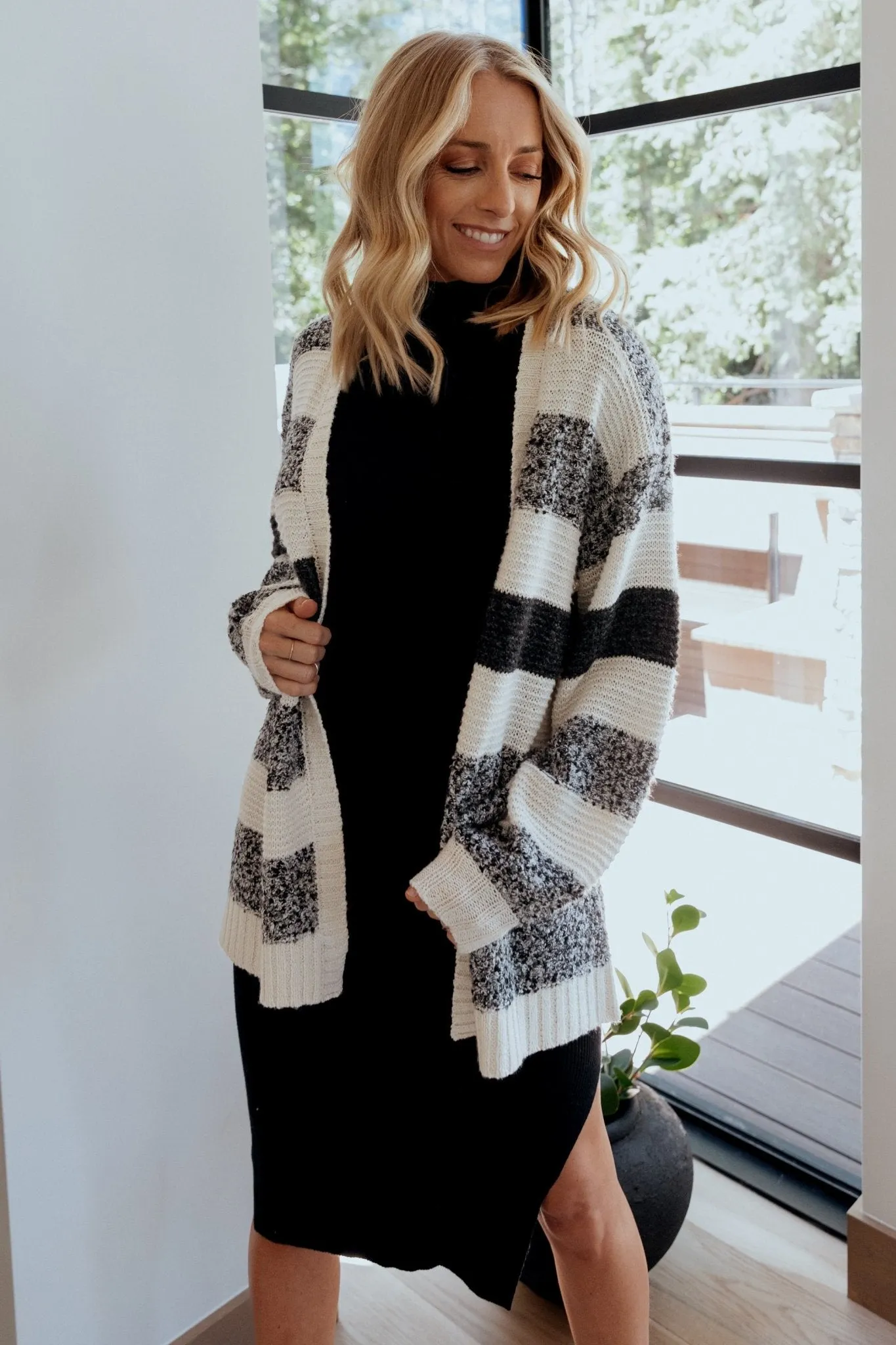 Banff Stripe Cardigan | Black + Ivory sold by Baltic Born product image thumbnail 4