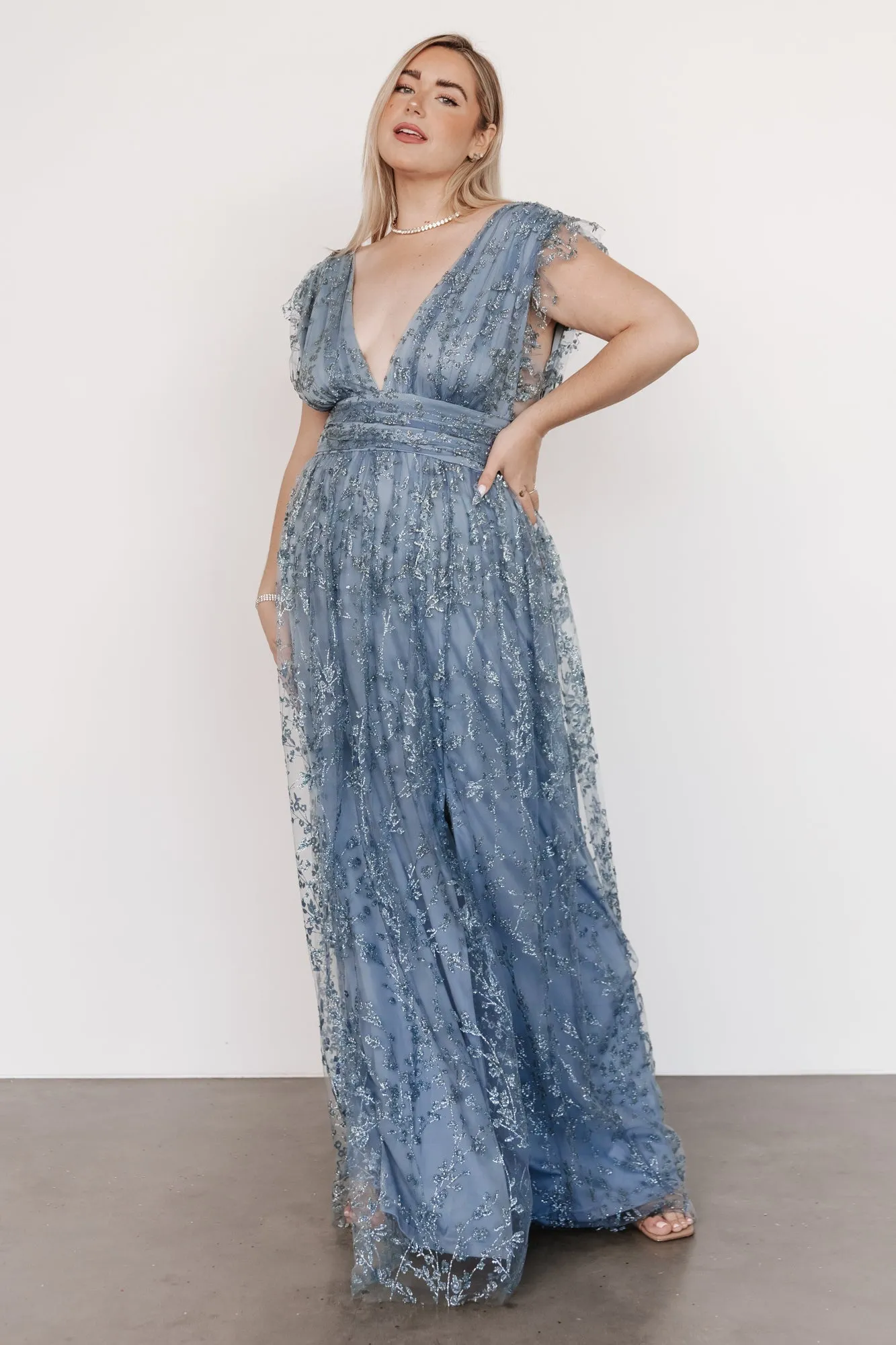 Arlene Shimmer Gown | Winter Blue sold by Baltic Born product image thumbnail 2
