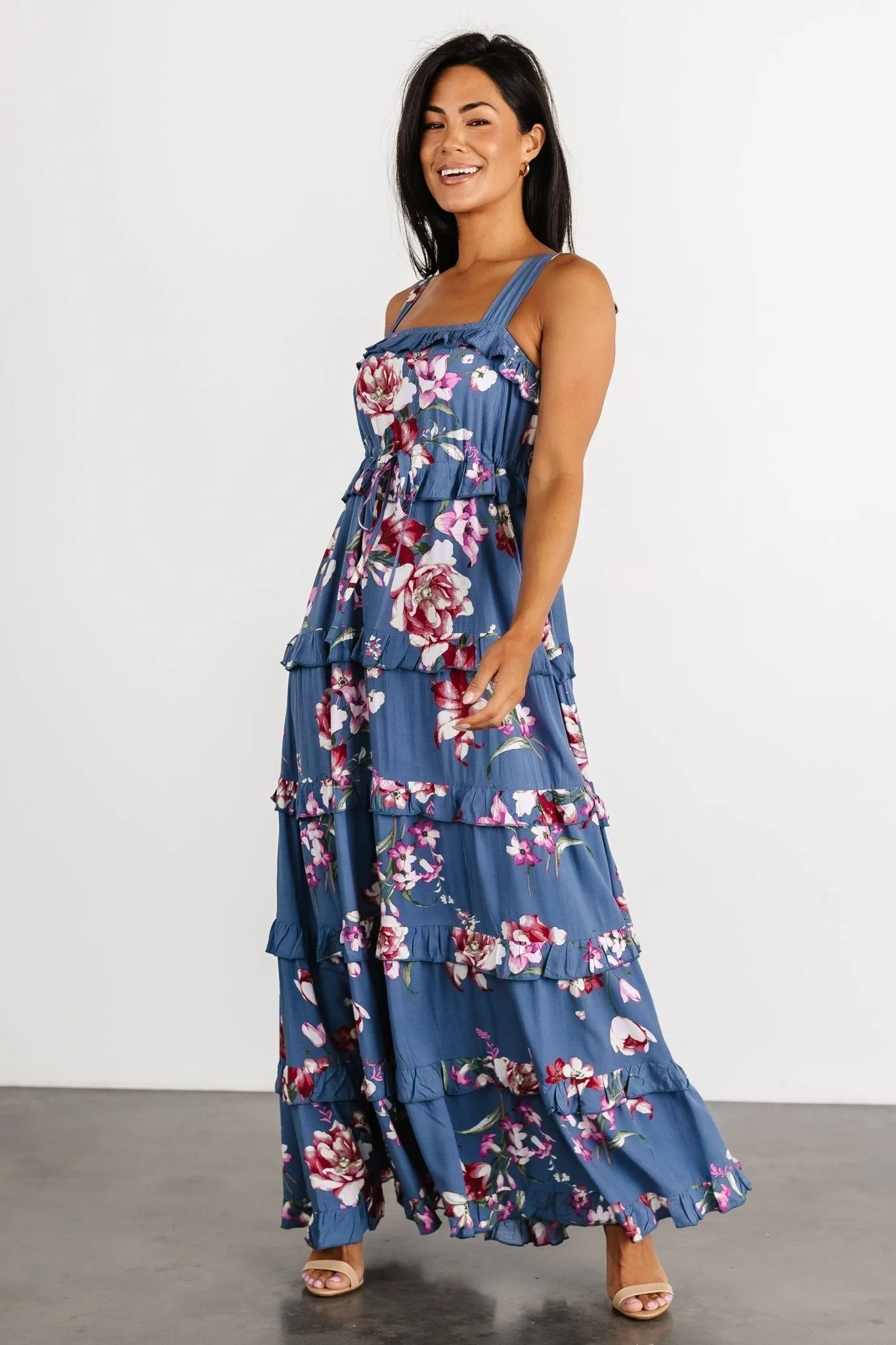 Raine Tank Maxi Dress | Blue Floral sold by Baltic Born product image thumbnail 5