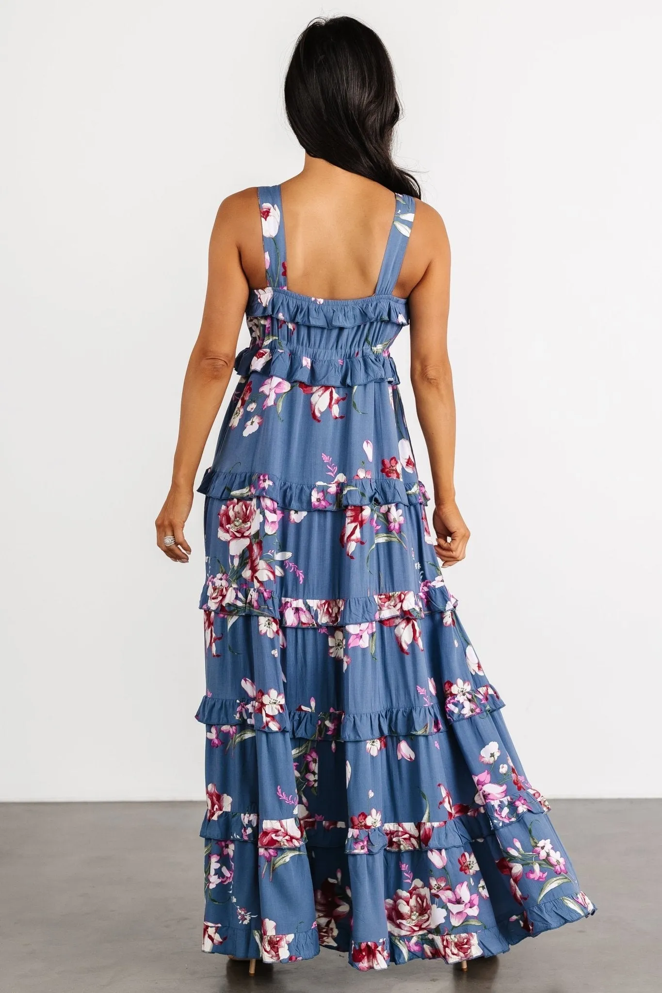 Raine Tank Maxi Dress | Blue Floral sold by Baltic Born product image thumbnail 4