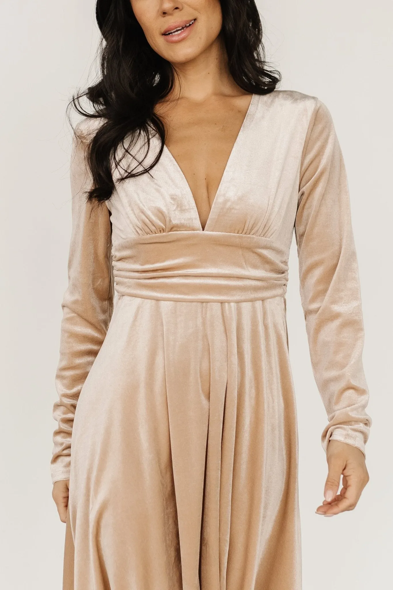Vega Velvet Midi Dress | Champagne sold by Baltic Born product image thumbnail 2