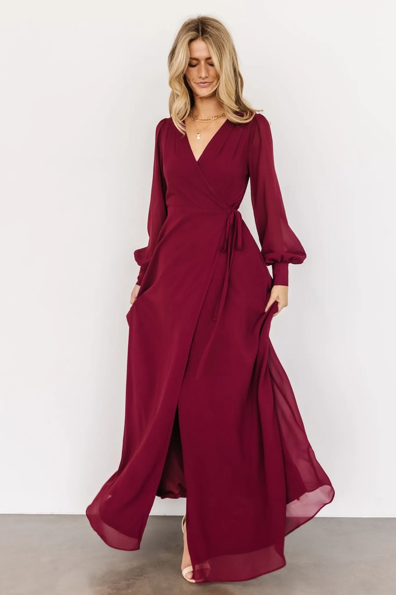 Kelsey Wrap Dress | Wine sold by Baltic Born product image thumbnail 3