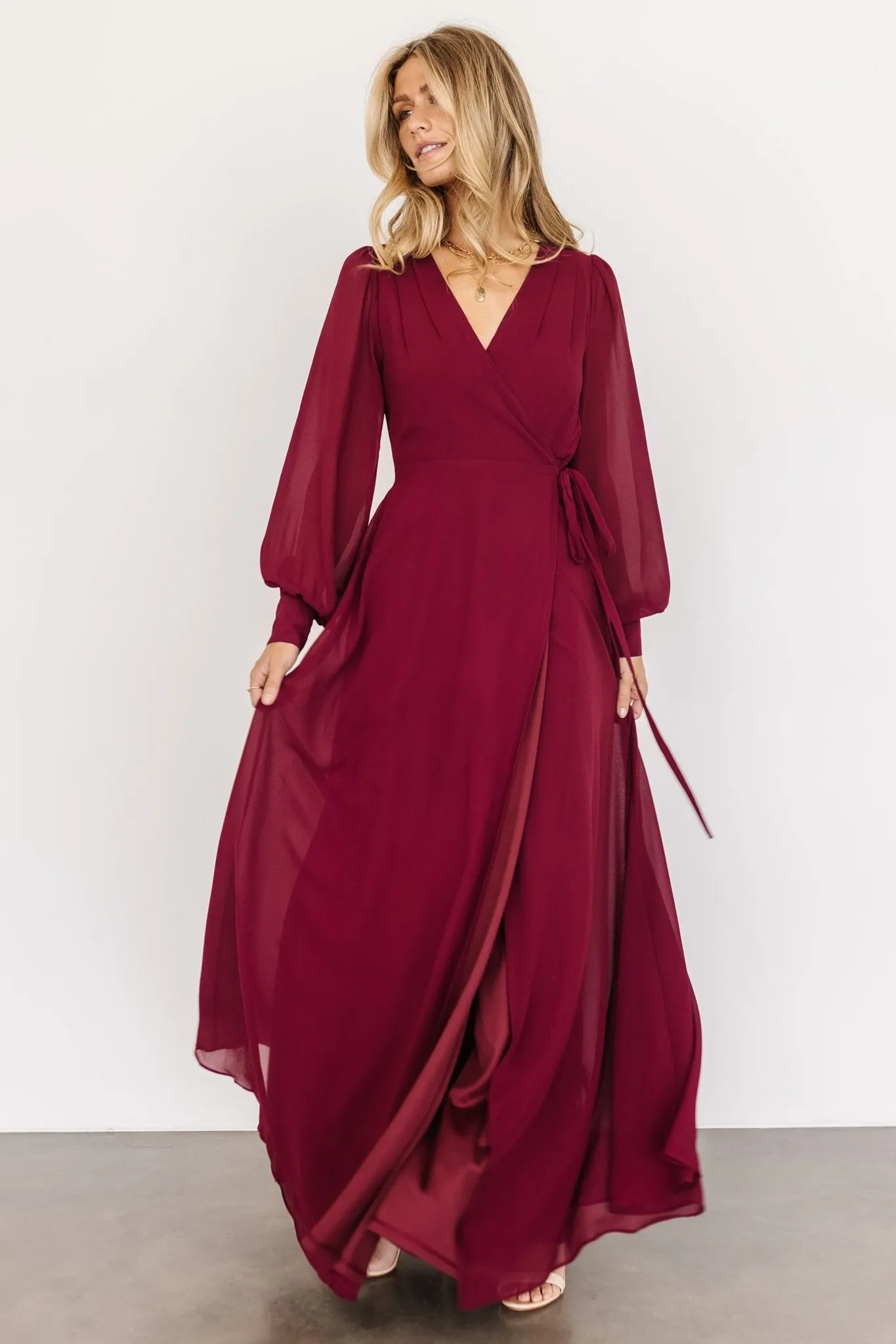 Kelsey Wrap Dress | Wine sold by Baltic Born product image thumbnail 5