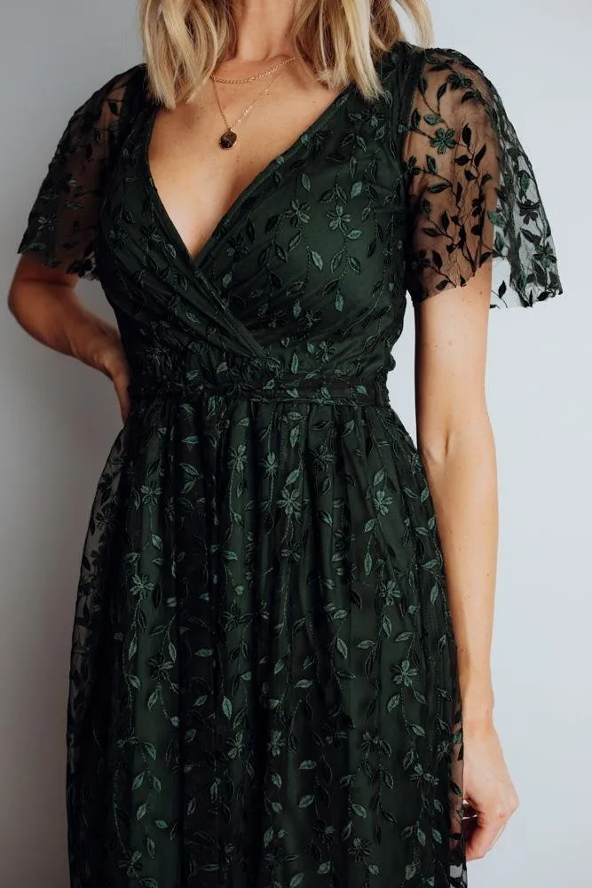 Marseille Embossed Maxi Dress | Green sold by Baltic Born product image thumbnail 3