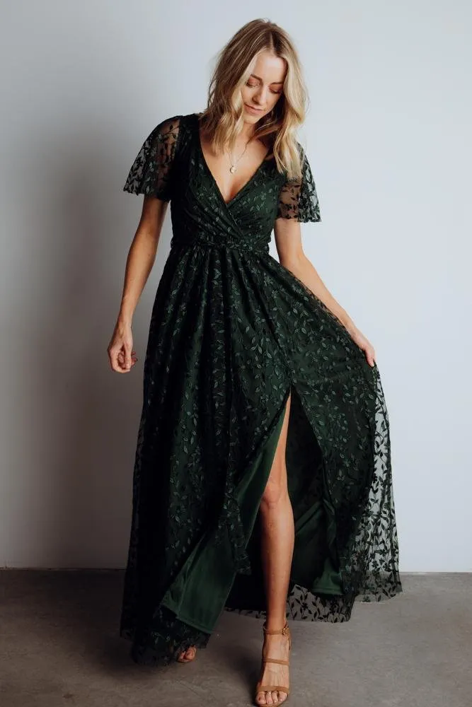 Marseille Embossed Maxi Dress | Green sold by Baltic Born product image thumbnail 4