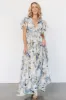 Lynlee Metallic Maxi Dress | Dusty Blue sold by Baltic Born