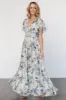 Lynlee Metallic Maxi Dress | Dusty Blue sold by Baltic Born