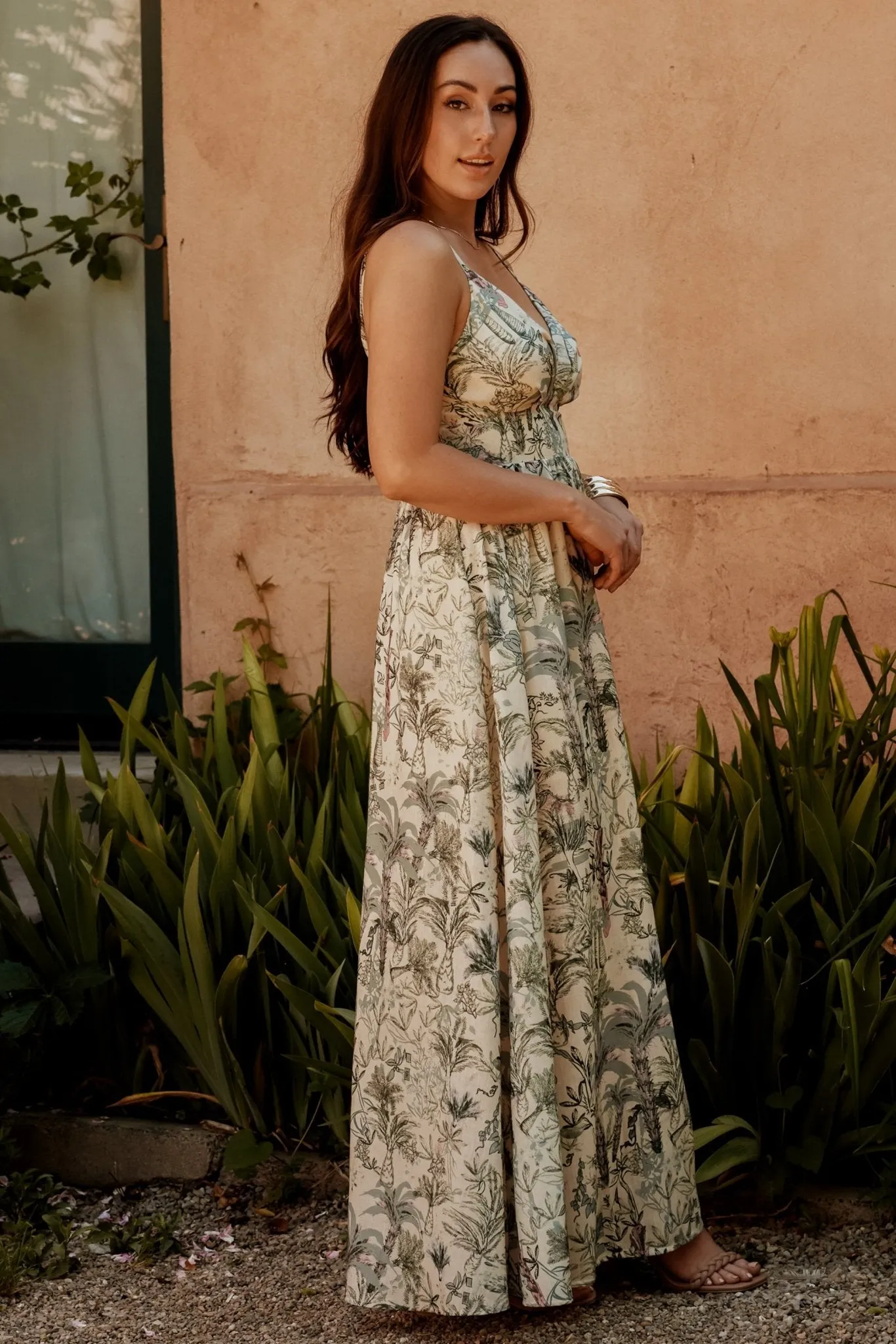 Naia Maxi Dress | Natural + Sage Print sold by Baltic Born product image thumbnail 5