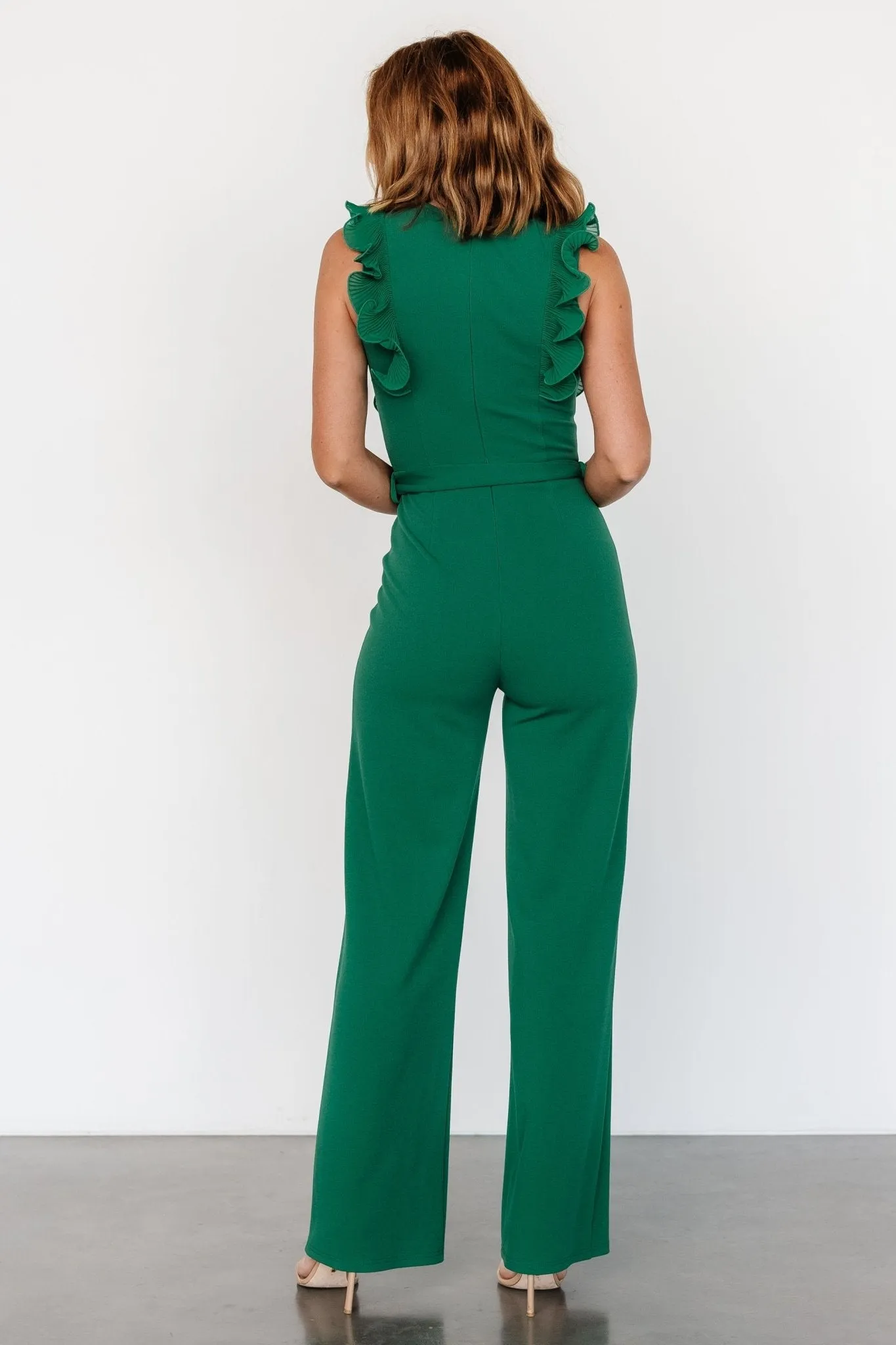 Tyra Ruffle Tank Jumpsuit | Green sold by Baltic Born product image thumbnail 5