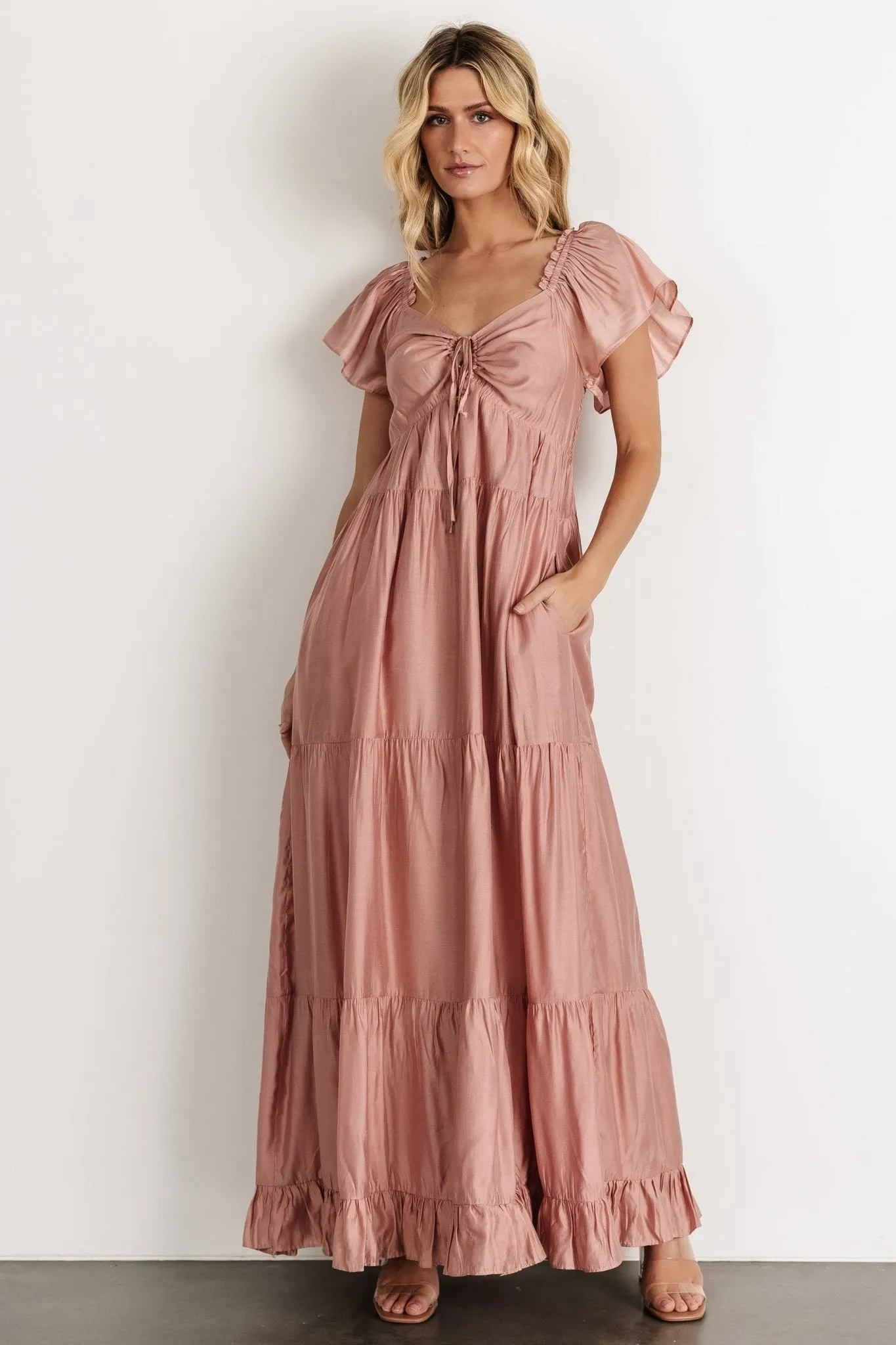 Agatha Maxi Dress | Dusty Mauve sold by Baltic Born