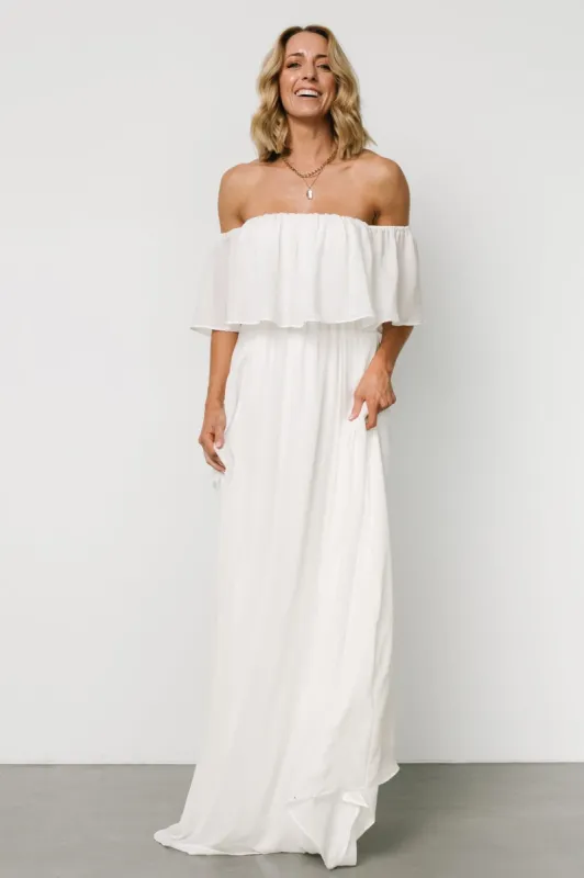 Diana Off Shoulder Maxi Dress | Off White sold by Baltic Born