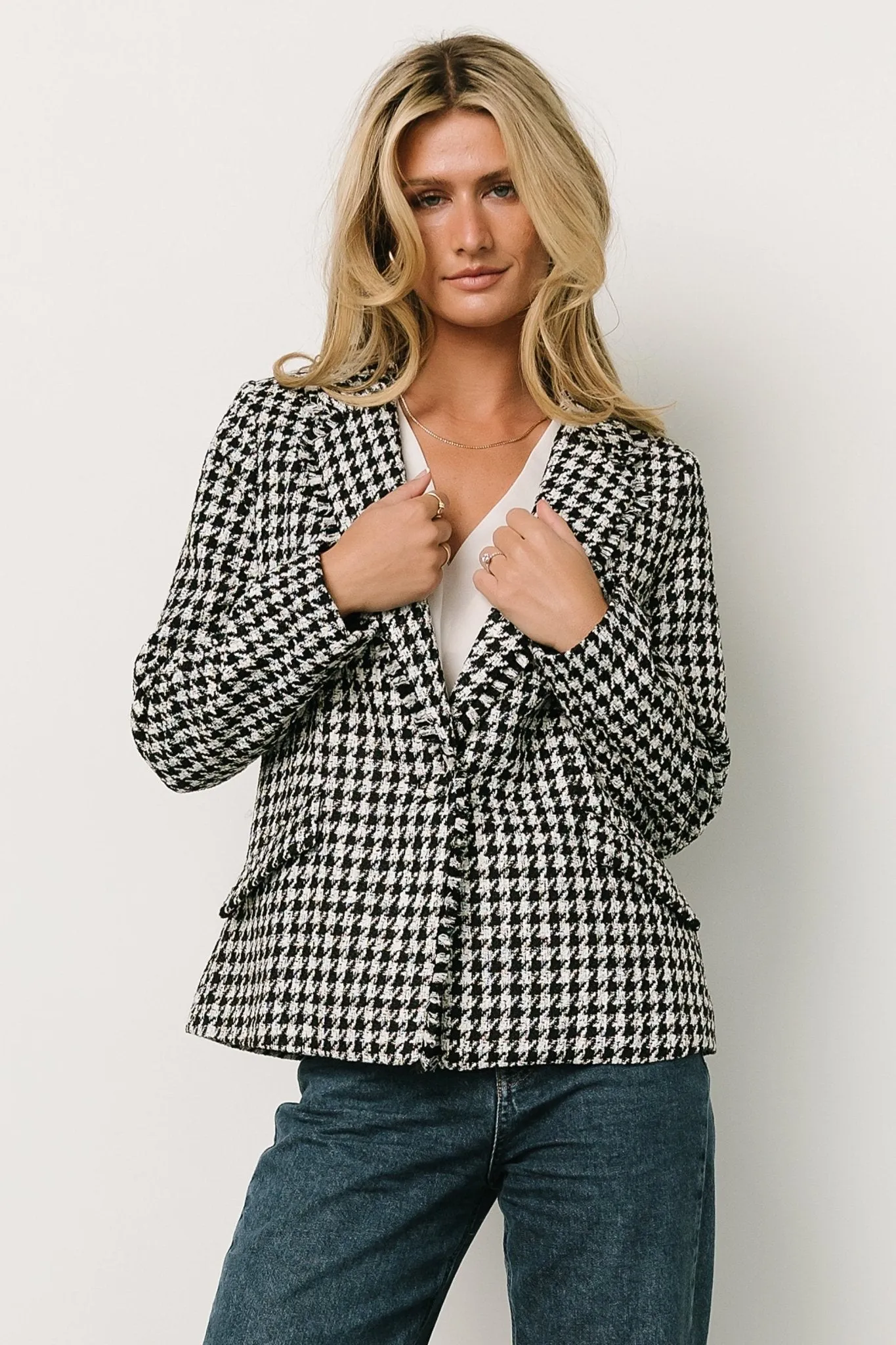 Ginerva Blazer | Black + Ivory sold by Baltic Born