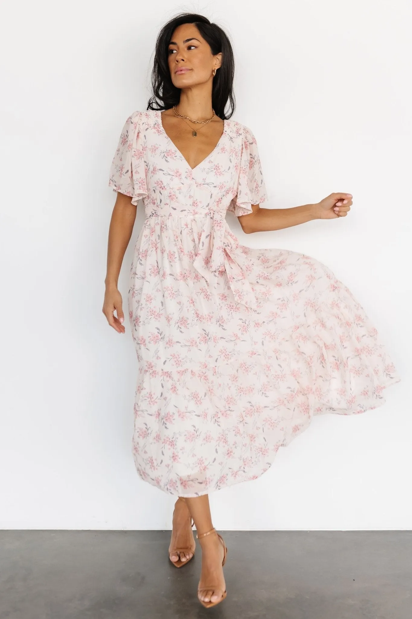 Iris Midi Dress | Blush Floral sold by Baltic Born product image thumbnail 2