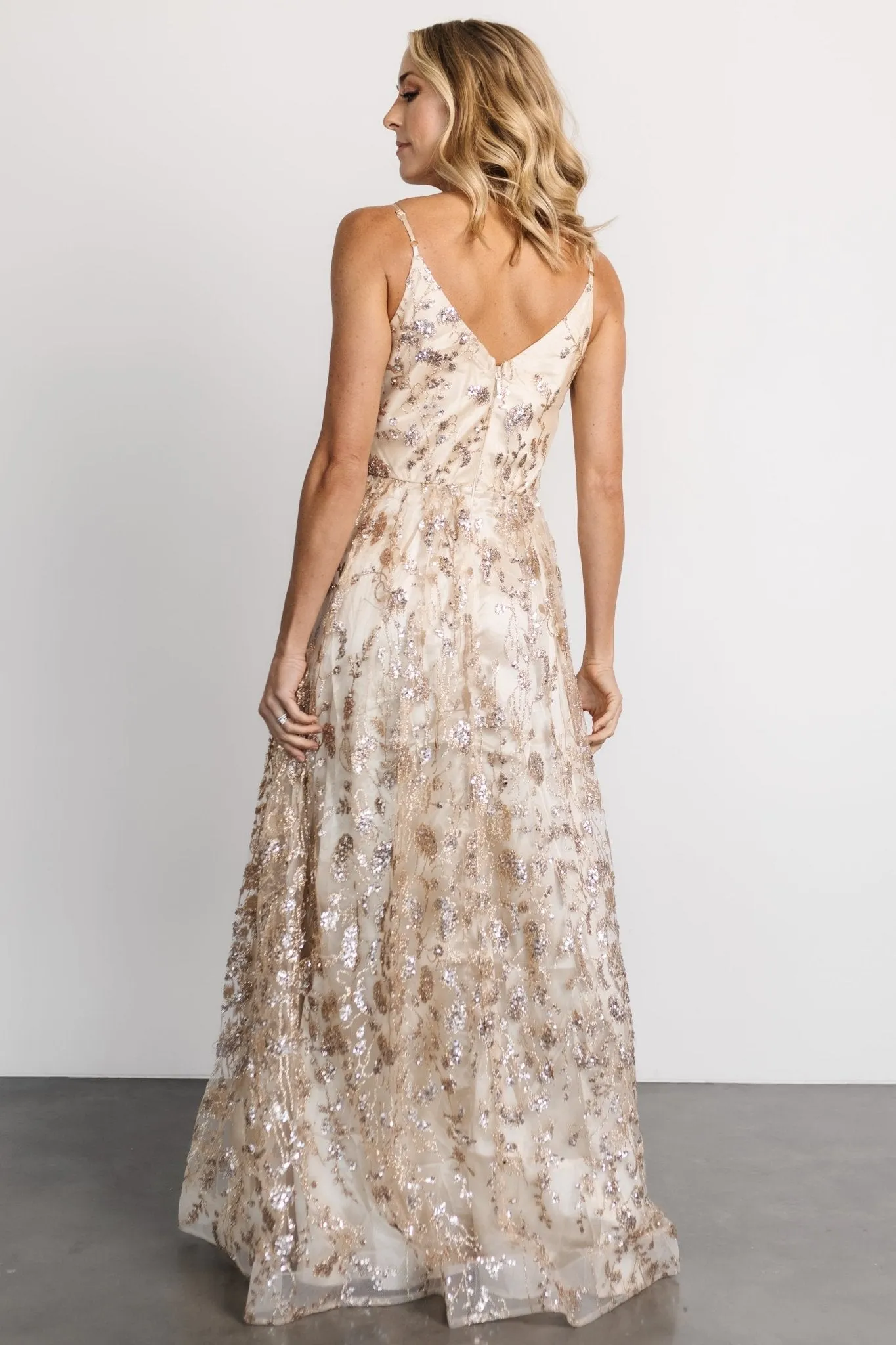 Lenna Shimmer Gown | Gold + Nude sold by Baltic Born product image thumbnail 4