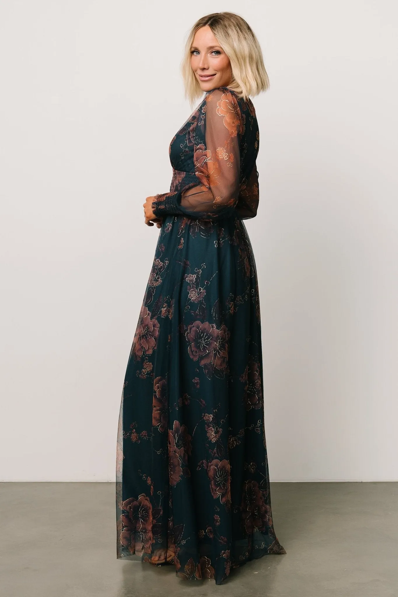 Layla Tulle Maxi Dress | Copper + Blue Metallic sold by Baltic Born product image thumbnail 3