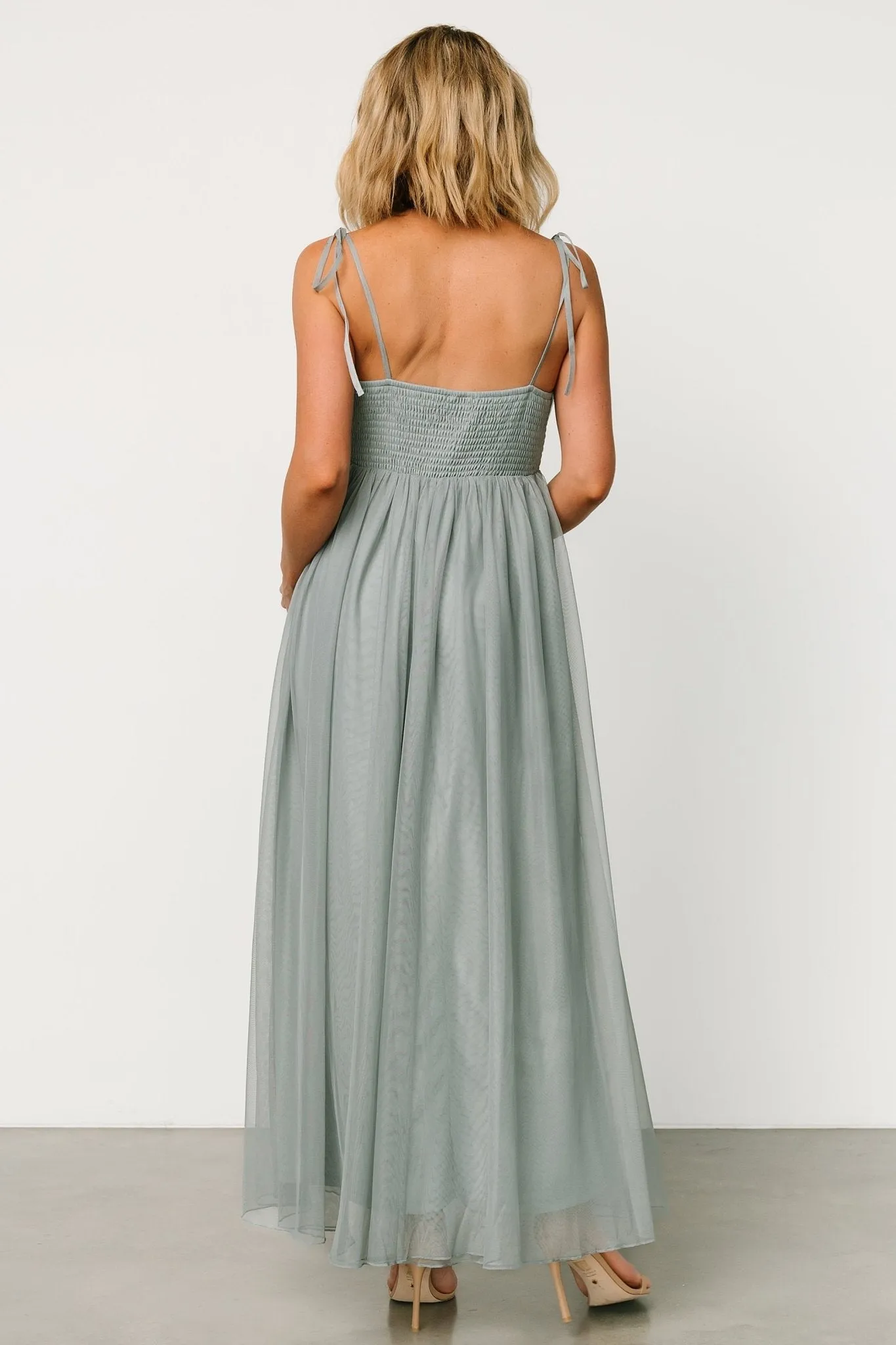 Fiona Tulle Maxi Dress | Eucalyptus sold by Baltic Born product image thumbnail 4