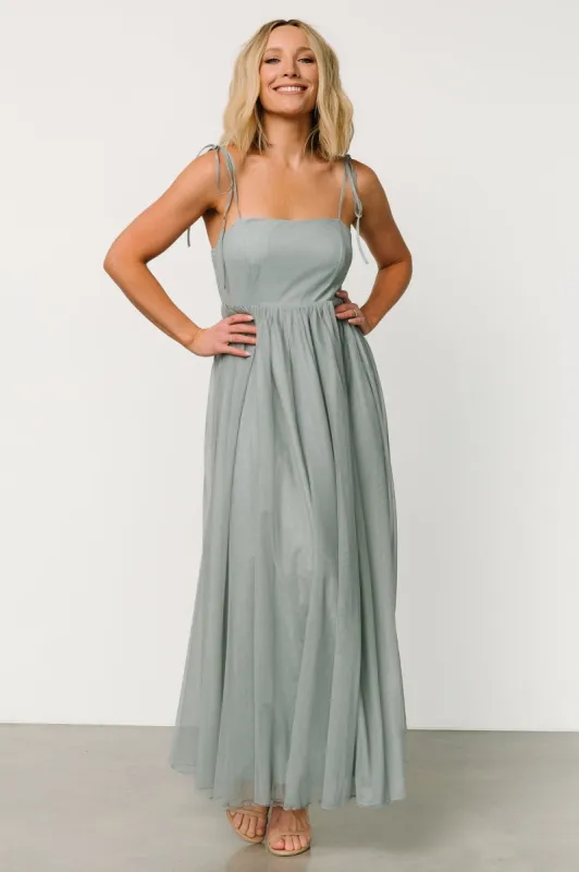 Fiona Tulle Maxi Dress | Eucalyptus sold by Baltic Born