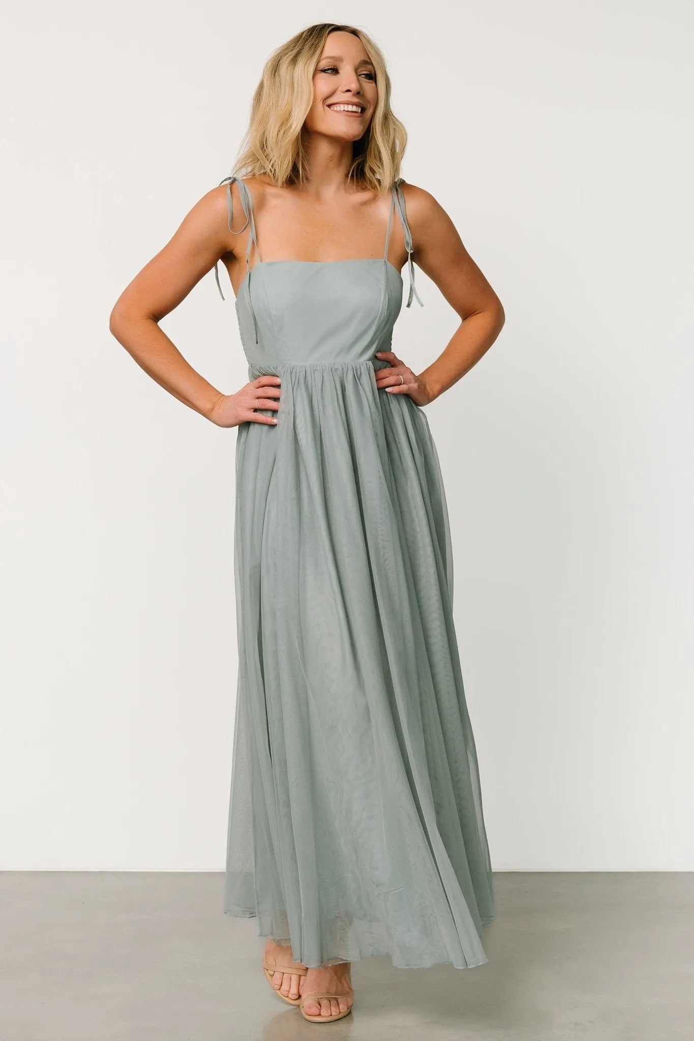 Fiona Tulle Maxi Dress | Eucalyptus sold by Baltic Born product image thumbnail 5