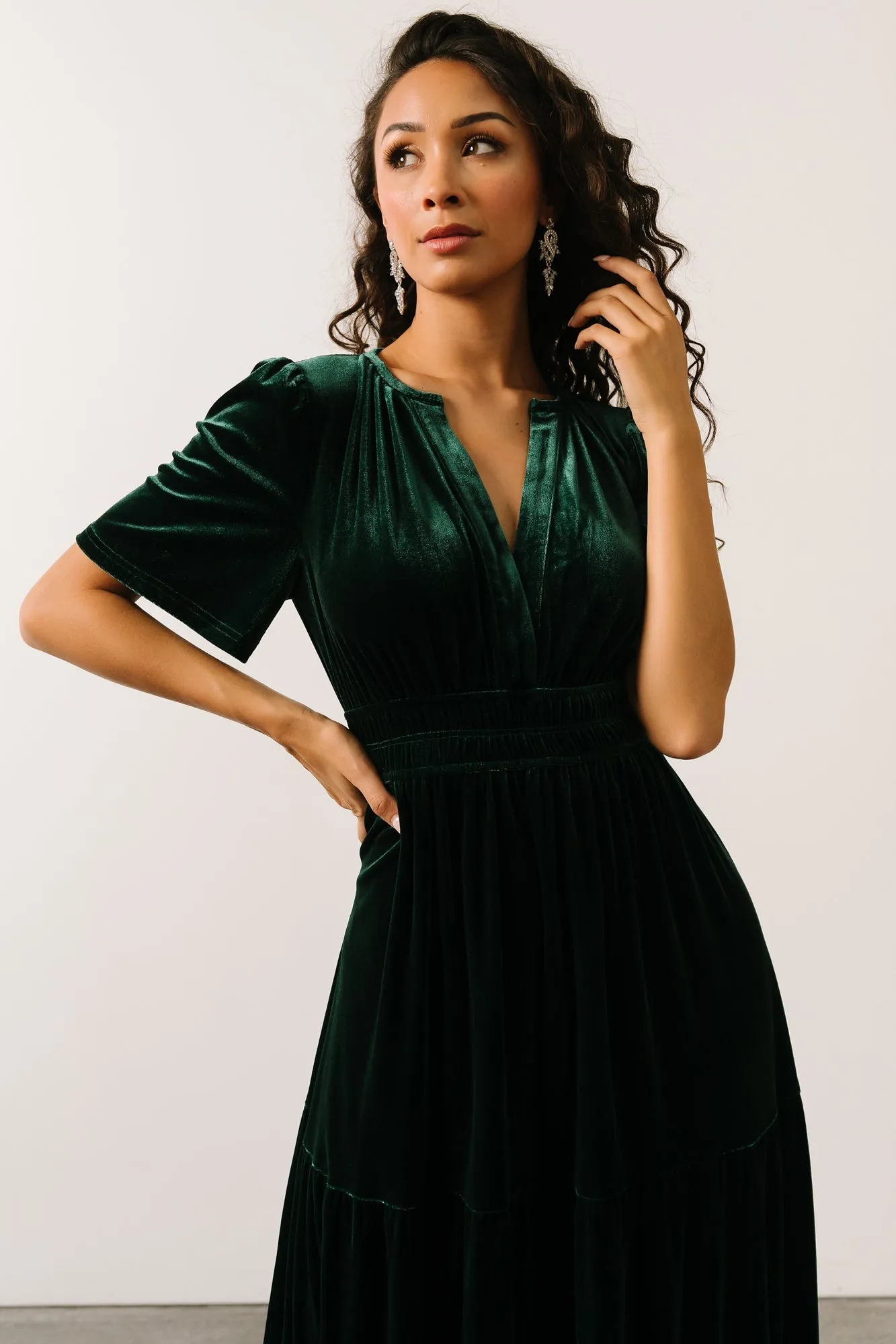 Artemis Velvet Maxi Dress | Emerald sold by Baltic Born product image thumbnail 3