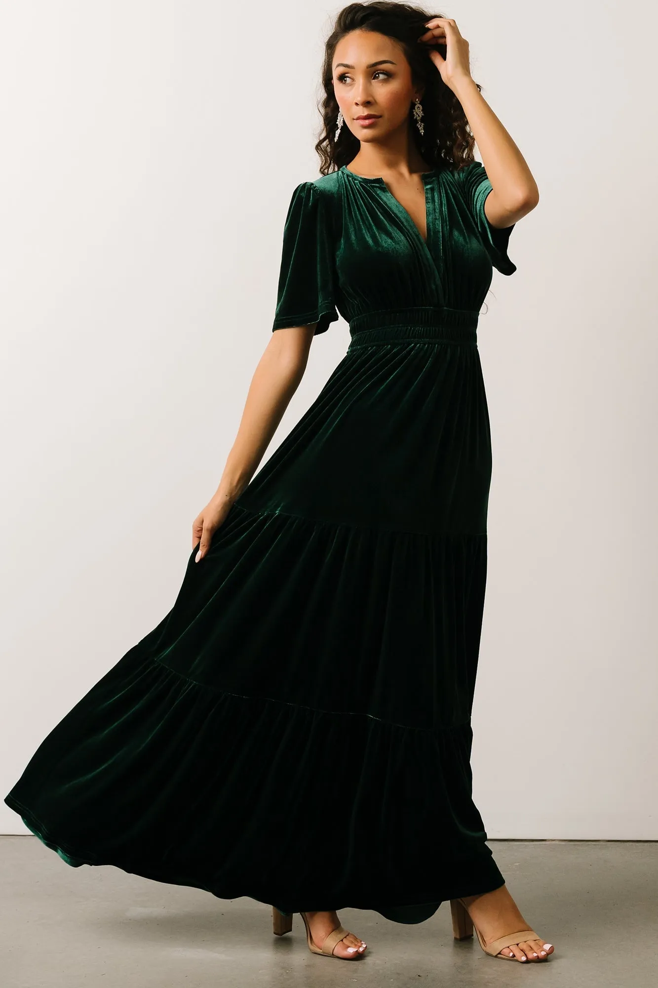 Artemis Velvet Maxi Dress | Emerald sold by Baltic Born product image thumbnail 2