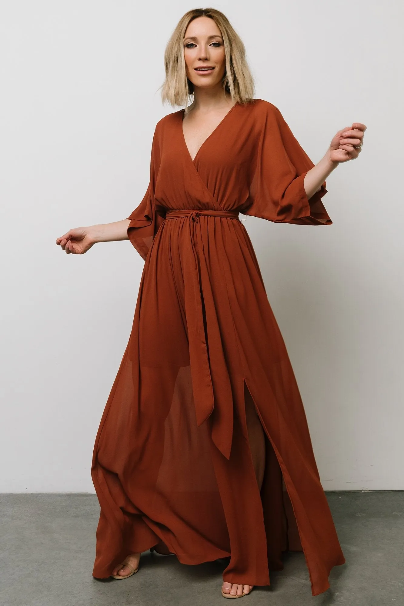 Kia Kimono Maxi Dress | Rust sold by Baltic Born