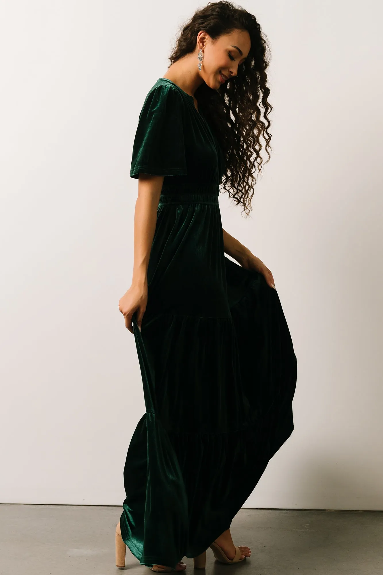 Artemis Velvet Maxi Dress | Emerald sold by Baltic Born product image thumbnail 4