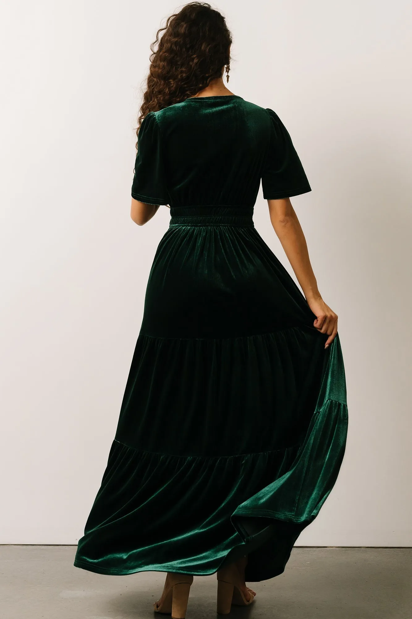 Artemis Velvet Maxi Dress | Emerald sold by Baltic Born product image thumbnail 5