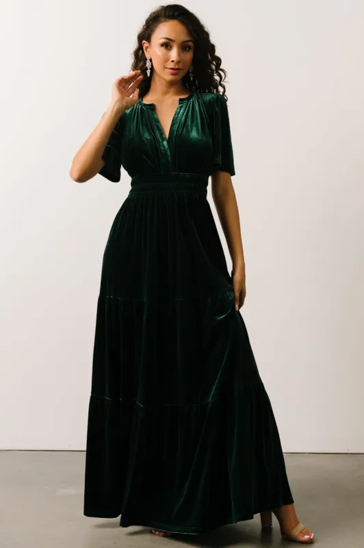 Artemis Velvet Maxi Dress | Emerald sold by Baltic Born