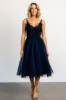 Noelle Shimmer Midi Dress | Midnight Blue sold by Baltic Born